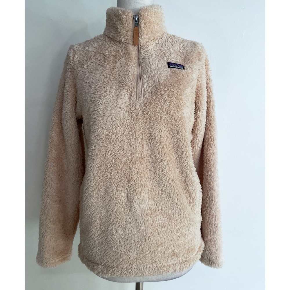 XL 14 Yrs Old Girls Patagonia Los Gatos 1/4 Zip Up Tan Khaki Fleece Sweater​​​​